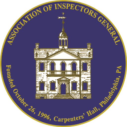 Association of Inspectors General logo that includes a picture of Carpenters Hall in Philadelphia